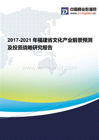 2017-2021年福建省文化产业现状分析及前景预测报告.docx