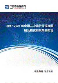 2017-2021年中国二次元行业发展与供需预测.docx