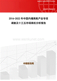 2016-2022年中国内增高鞋产业专项调查及十三五市场商机分析报告.doc
