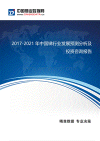 2017-2021年中国锑行业发展预测分析及投资咨询报告.docx