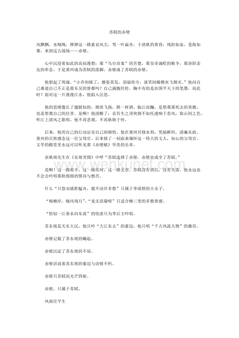 2004年福建省高考满分作文4：苏轼的赤壁.doc_第1页