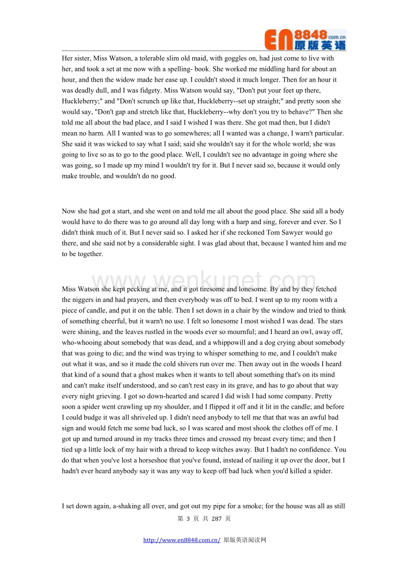 Adventures of Huckleberry Finn 哈克贝利弗恩历险记.pdf_第3页