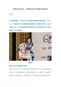 特色文化产业：中国文化产业的核心竞争力.doc
