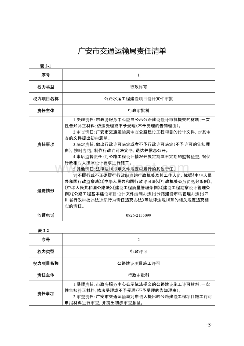 广安市交通运输局主体责任清单 .doc_第3页