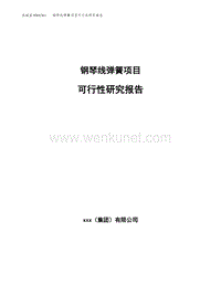 钢琴线弹簧项目可行性研究报告(立项备案报告).docx