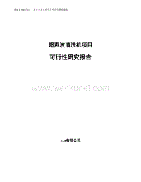 超声波清洗机项目可行性研究报告(立项备案报告).docx