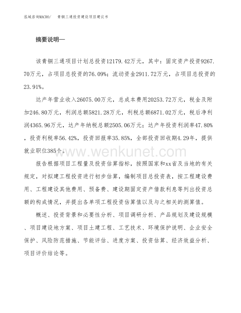 青铜三通投资建设项目建议书(立项申请).docx_第2页