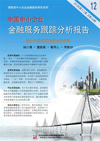(XXXX年12月刊)中国中小企业金融服务跟踪分析报告互联.doc
