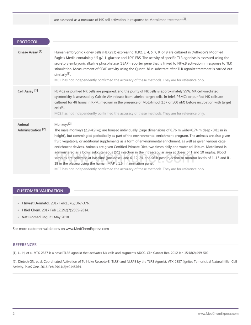Motolimod-DataSheet-MedChemExpress.pdf_第2页