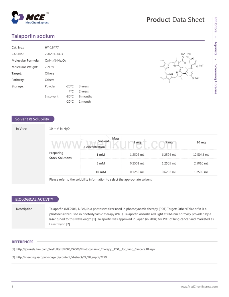 Talaporfin-sodium-DataSheet-MedChemExpress.pdf_第1页