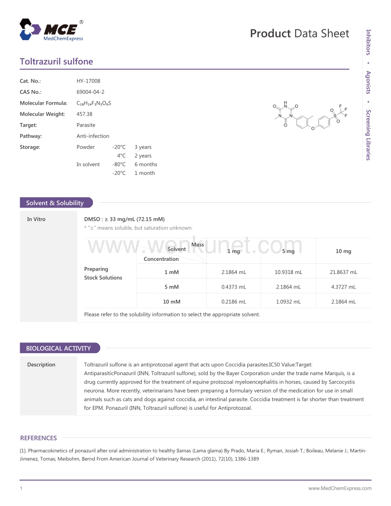 Toltrazuril-sulfone-DataSheet-MedChemExpress.pdf_第1页