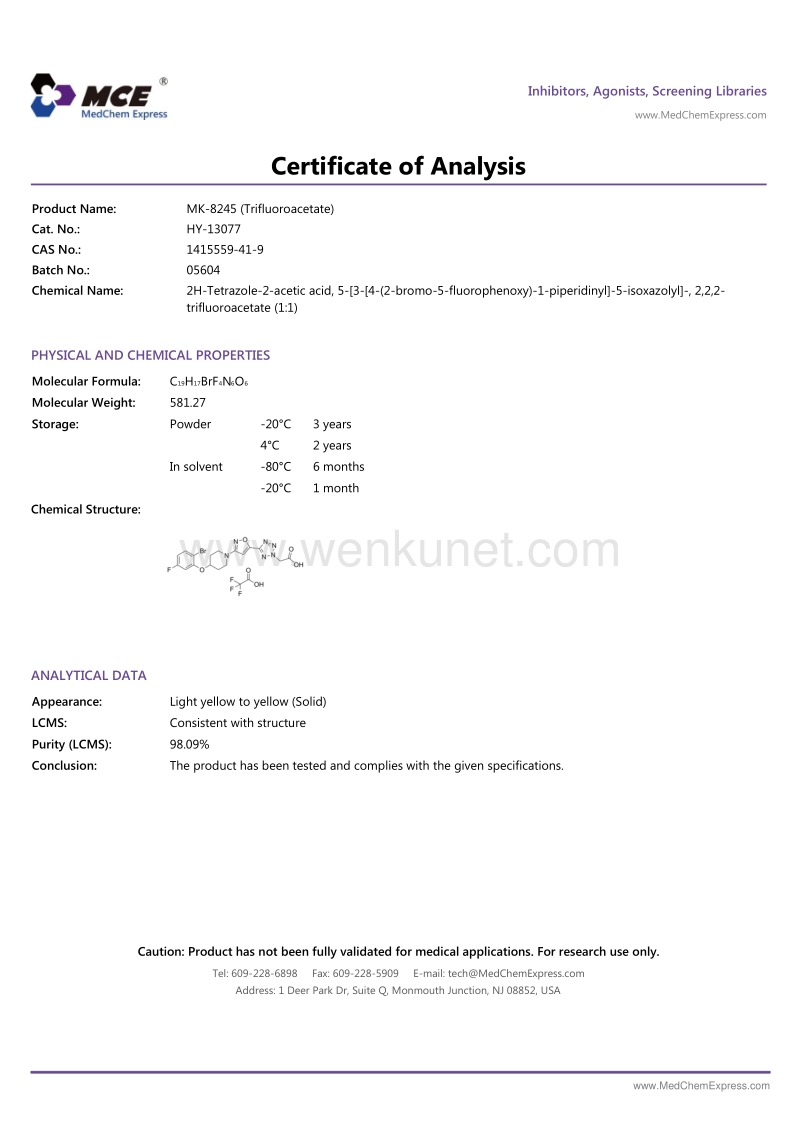 MK-8245-Trifluoroacetate-COA-05604-MedChemExpress.pdf_第1页
