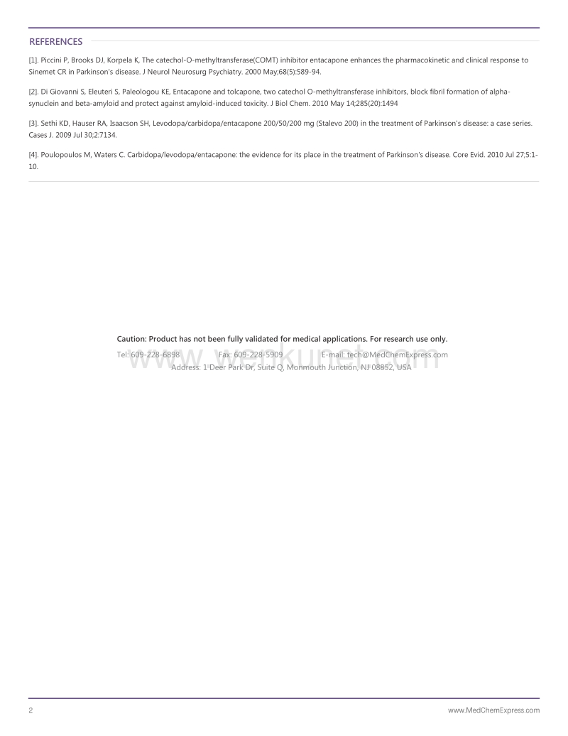 Entacapone-DataSheet-MedChemExpress.pdf_第2页