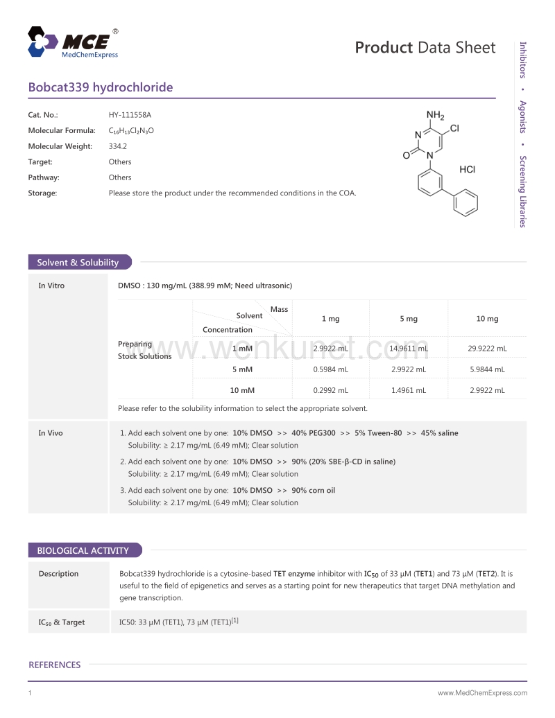 Bobcat339-hydrochloride-DataSheet-MedChemExpress.pdf_第1页