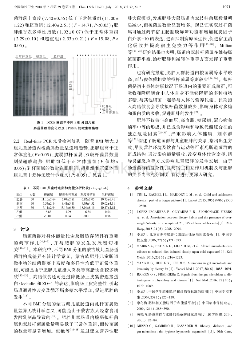 蒙古族儿童肠道菌群结构特征分析 .pdf_第3页
