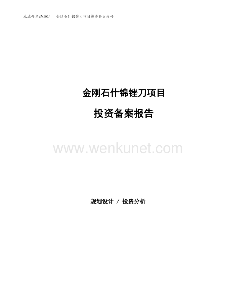 金刚石什锦锉刀项目投资备案报告.docx_第1页