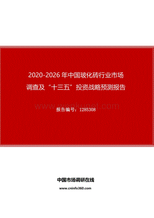 2020年中国玻化砖行业市场调查及“十四五”投资战略预测报告(2).docx