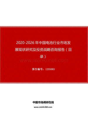 2020年中国电池行业市场发展现状研究及投资战略咨询报告.docx