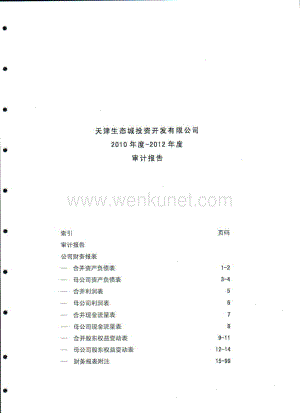 天津生态城投资开发有限公司2010年度-2012年度审计报告.pdf
