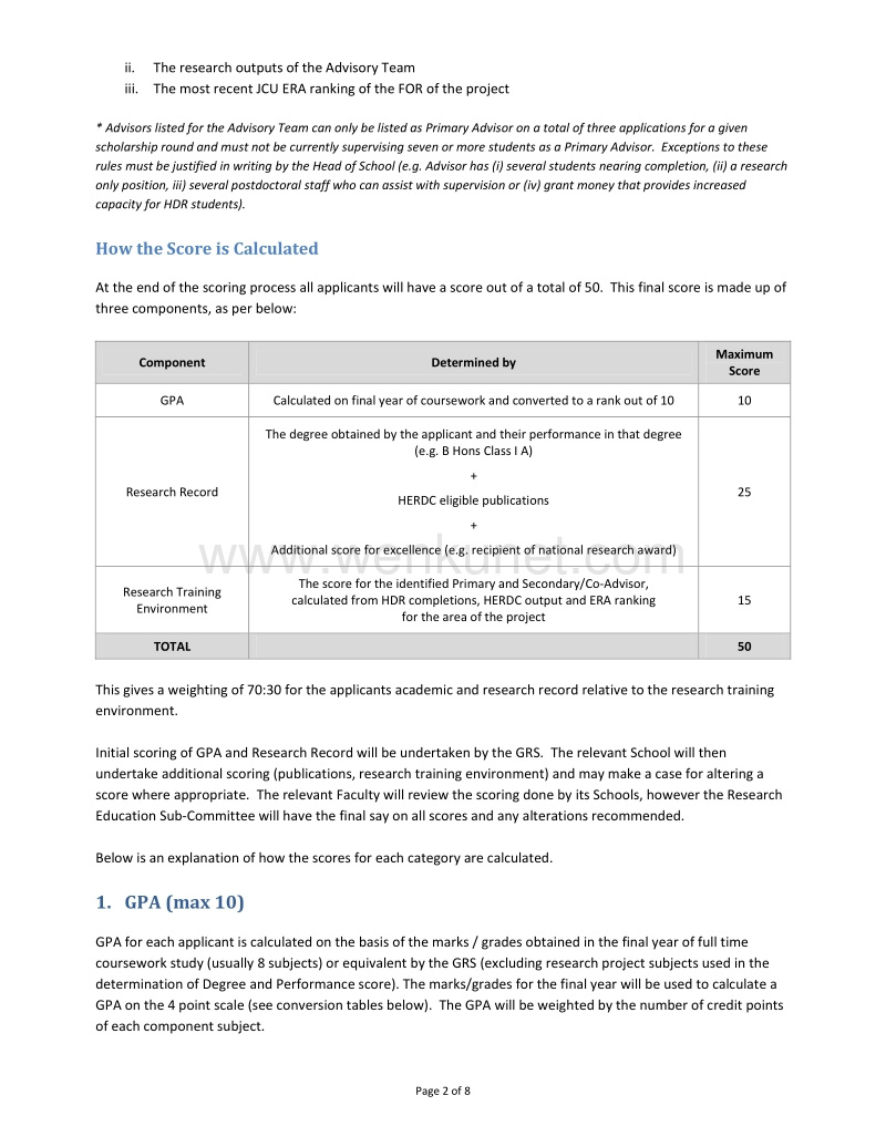 詹姆斯库克大学奖学金评审规则.pdf_第2页