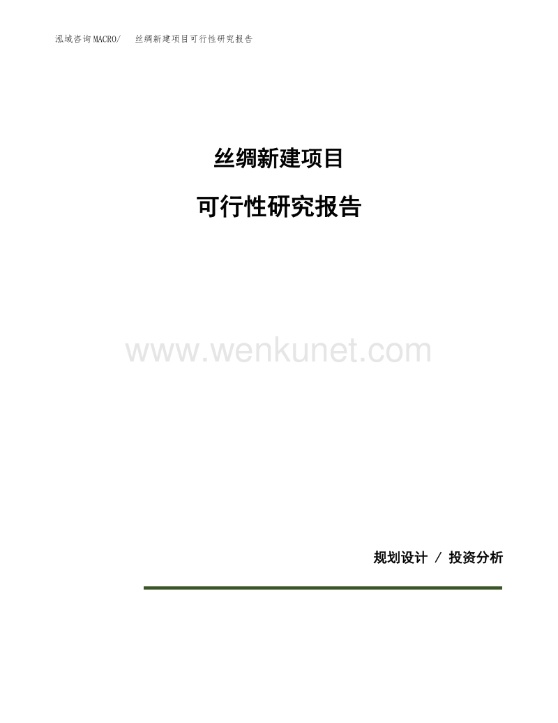 丝绸新建项目可行性研究报告.docx_第1页