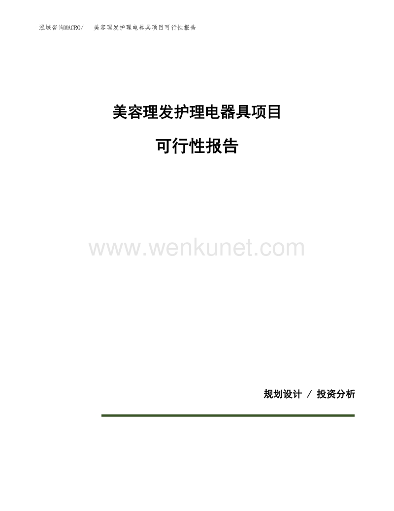 美容理发护理电器具项目可行性报告范本（19亩）.docx_第1页