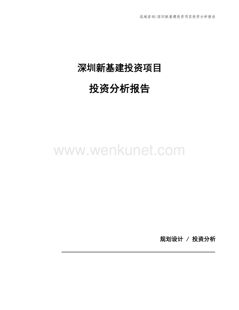 深圳新基建投资项目投资分析报告.docx_第1页