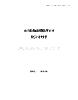巫山县新基建投资项目投资计划书.docx