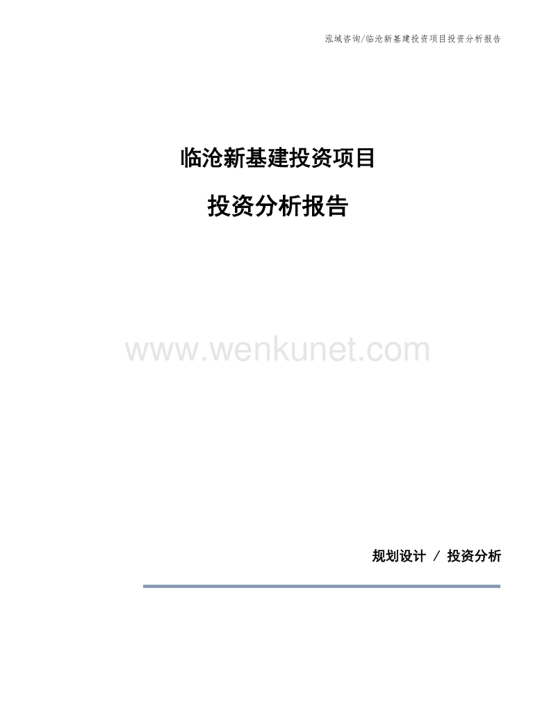 临沧新基建投资项目投资分析报告.docx_第1页