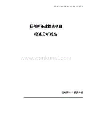 扬州新基建投资项目投资分析报告.docx