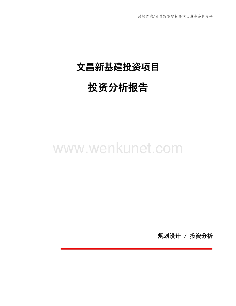 文昌新基建投资项目投资分析报告.docx_第1页
