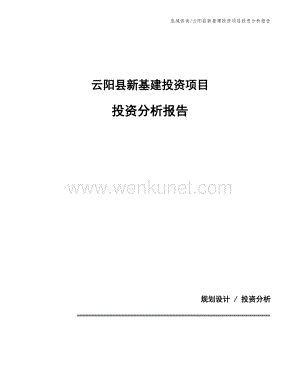 云阳县新基建投资项目投资分析报告.docx