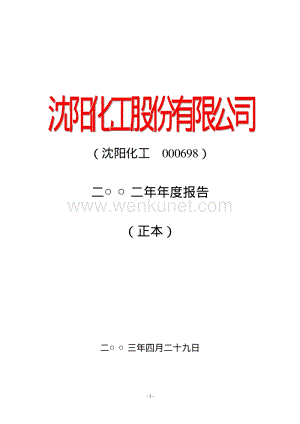 2002-000698-沈阳化工：沈阳化工2002年年度报告.PDF
