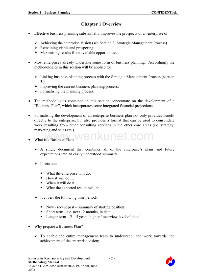 PWC中国企业改造工具库—Section 4 - Business planning.doc_第2页