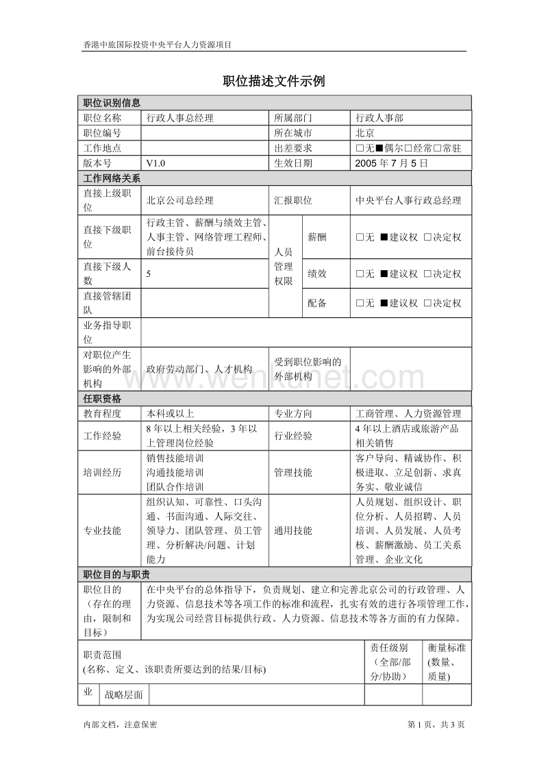 July 5-北京分公司-行政人事总经理.doc_第1页