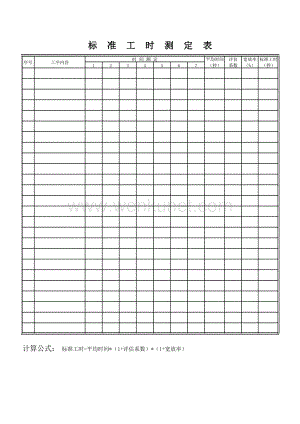 人力资源综合_03-1标准工时测定表.xls