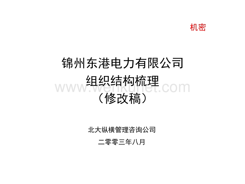 北大纵横-锦州东港电力有限公司组织结构梳理报告.ppt_第1页