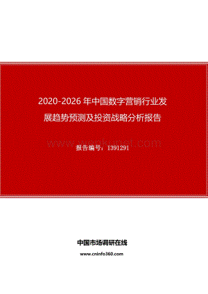2020年中国数字营销行业发展趋势预测及投资战略分析报告.docx