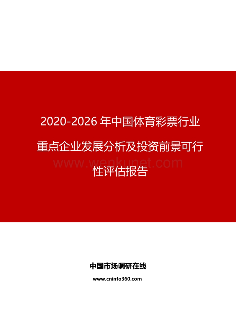 2020年中国体育彩票行业投资前景可行性评估报告.docx_第1页