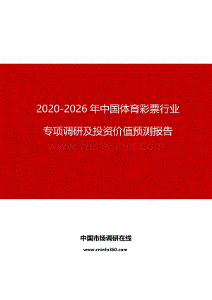 2020年中国体育彩票行业投资价值预测报告.docx