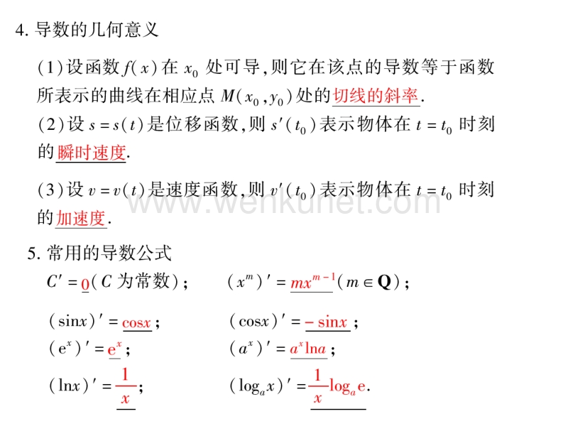 【步步高高考数学总复习】§3.1变化率与导数、导数的计算.ppt_第3页