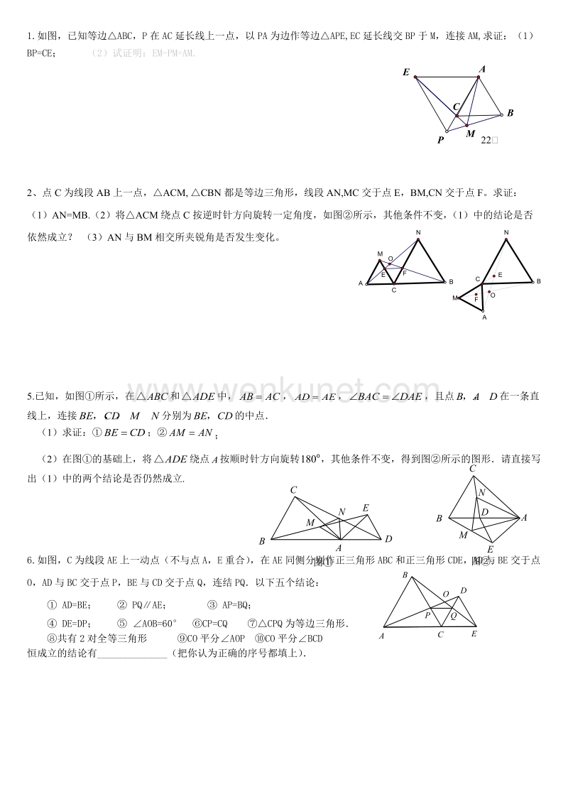 全等三角形难题集锦超级好53054.doc_第1页