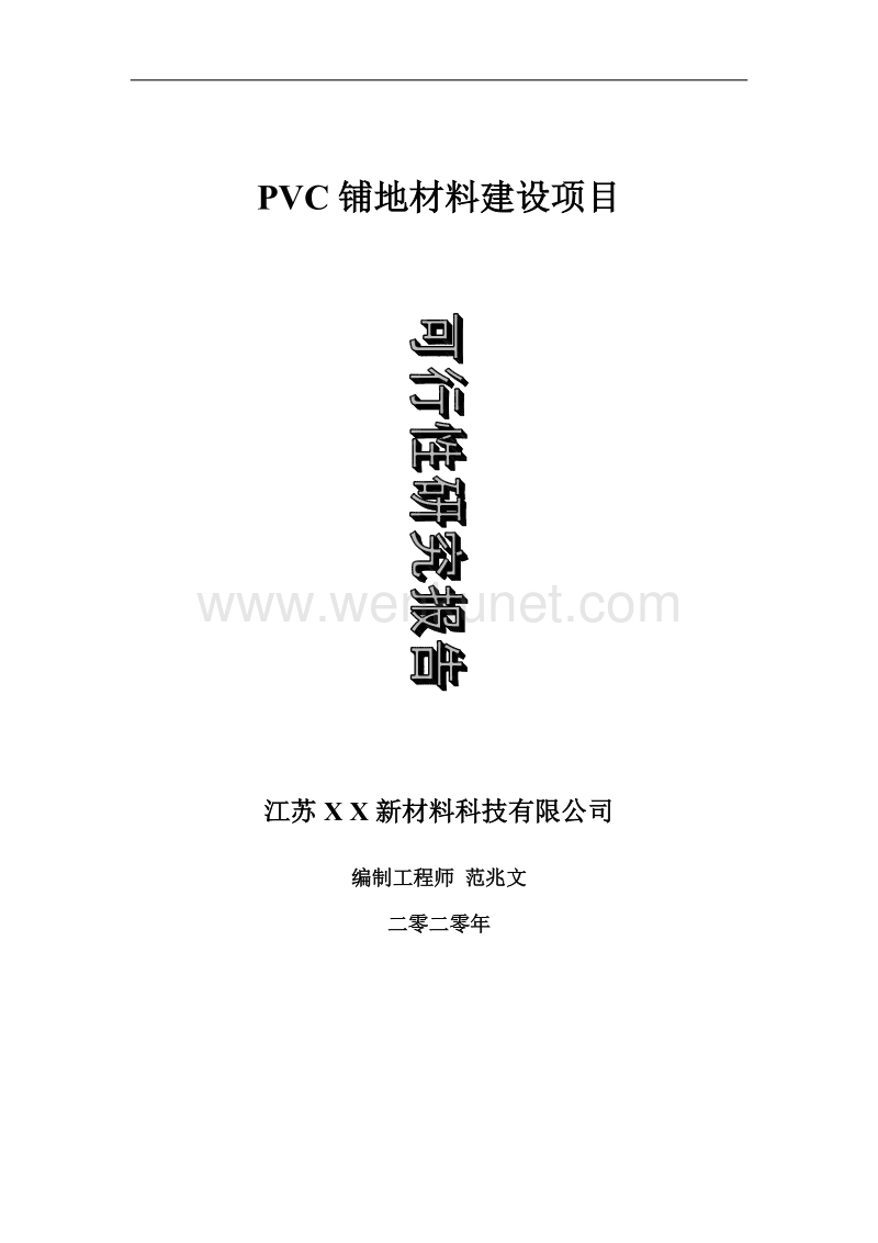 PVC铺地材料建设项目可行性研究报告-可修改模板案例.doc_第1页