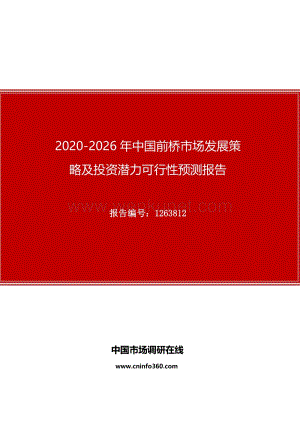 2020年中国前桥市场发展策略及投资潜力可行性预测报告.docx