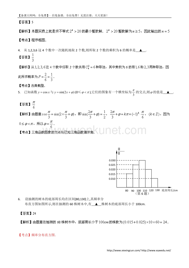2014年江苏高考数学试题及答案（Word版）.doc_第2页