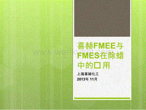 喜赫FMEE与FMES在除蜡中的应用.pptx