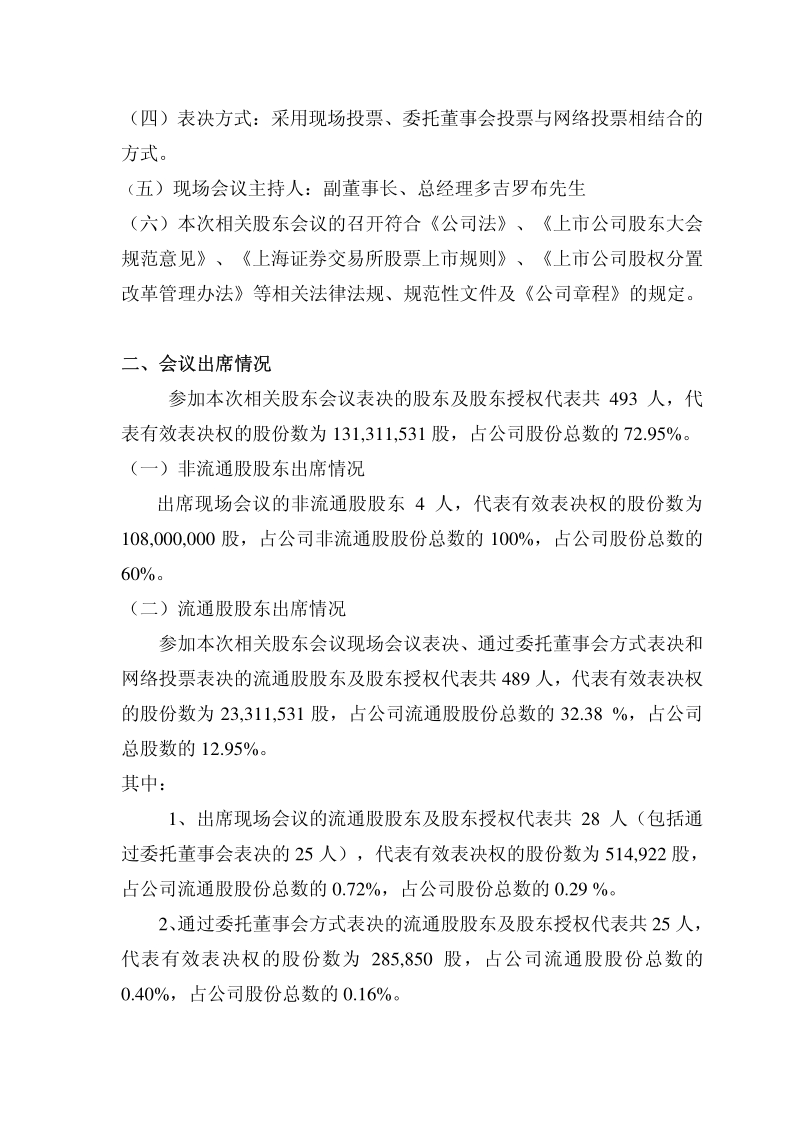 西藏天路股权分置改革相关股东会议表决结果公告.pdf_第2页