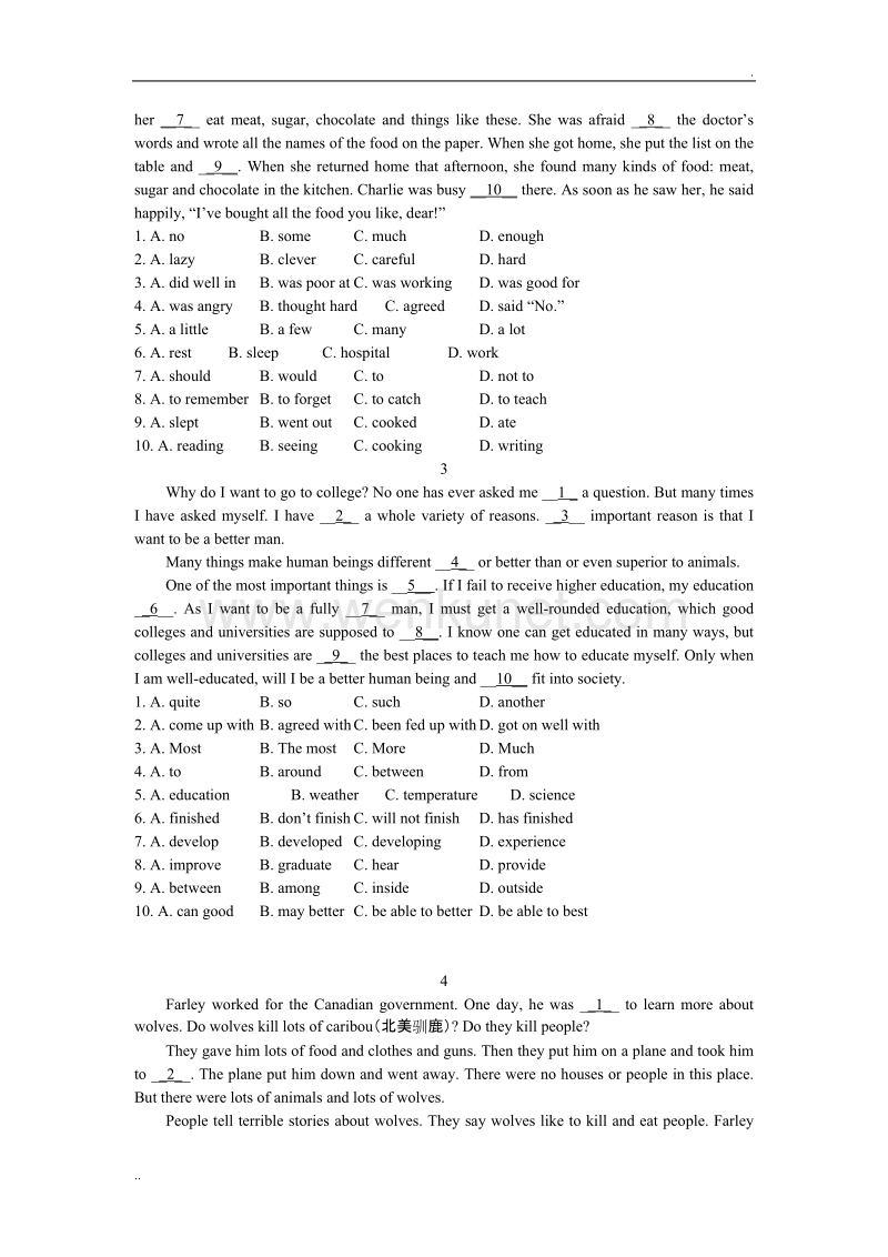 初中英语阅读完形填空100篇 (2).doc_第2页
