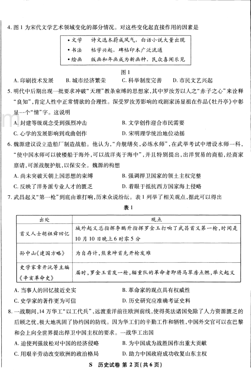 2021八省适应性考试（历史）江苏.pdf_第2页