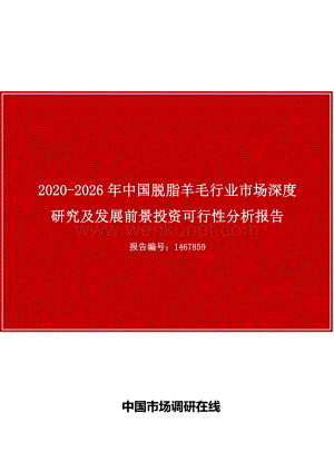 中国脱脂羊毛行业市场深度研究及发展前景投资可行性分析报告.docx